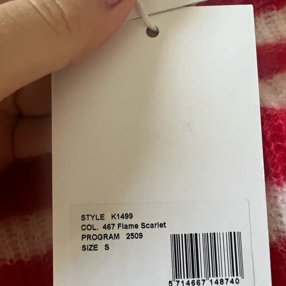 NWT Ganni Julliard Mohair Sweater Red & White Stripe SIZE S - Picture 4 of 8